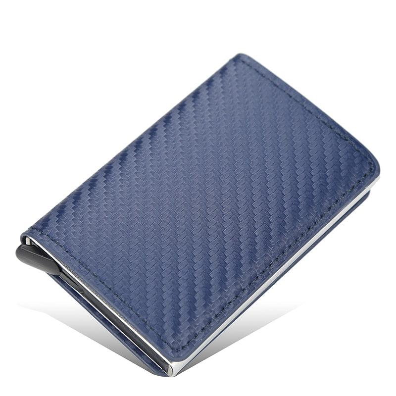 New Men women smart wallet Credit Bank card holder fashion purse Aluminum alloy Business Casual Mini wallet Brand PU Purse