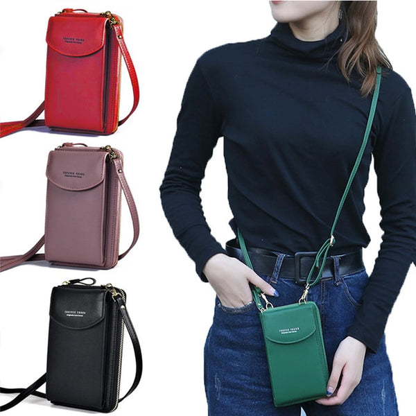 Fashion Cellphone Shoulder Bag Women PU Leather Crossbody Bag 2022 New Handbag Card Holder Messenger Bag Flap Wallet