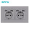 SRAN eu 2gang Power socket,16A electrical plug grounded Hide LED indicator,double Socket with USB, 146*86mm pc panel wall socket