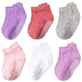 6 Pairs/lot 0 to 5 Years Anti-slip Non Skid Ankle Socks With Grips For Baby Toddler Kids Boys Girls All Seasons Cotton Socks