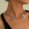 Gothic Butterfly Pendant Necklace for Women Choker Aesthetic Grunge Chain accessories IGIRL Indie Collar Jewelry Friends Gift