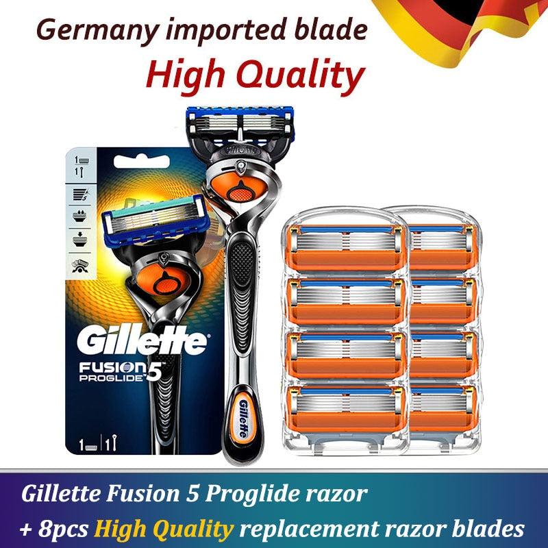 Safety Razor Gillette Fusion 5 Proglide Straight Shaver For Men Shaving Machine With Blades Shave Cassettes For Beard Shavette