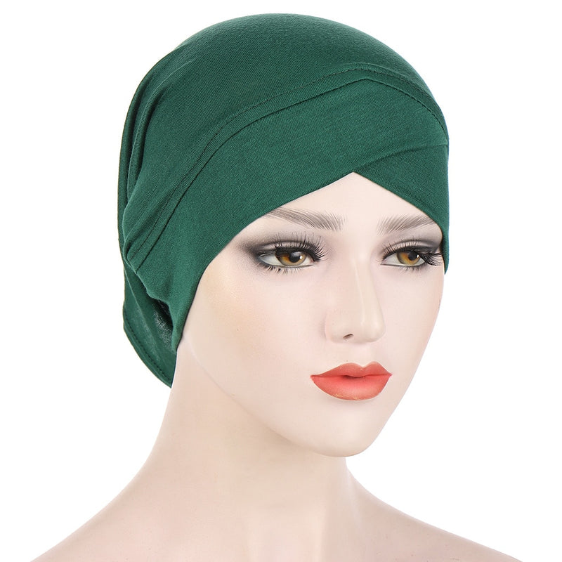2022 Women Solid color Under Scarf Cap turban femme musulman Ready to wear hijab cap female headscarf bonnet muslim inner hijabs