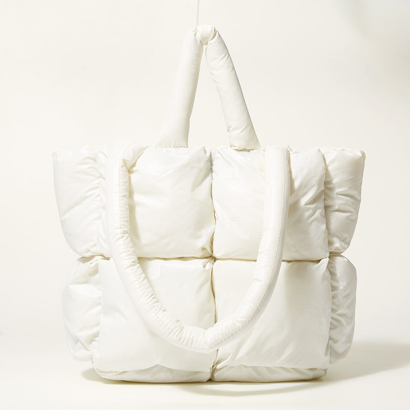 Fashion Large Tote Padded Handbags Designer Quilted Women Shoulder Bags Luxury Nylon Down Cotton Crossbody Bag Winter Purse 2022