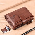 2021 Fashion Men&#39;s Coin Purse Wallet RFID Blocking Man Leather Wallet Zipper Business Card Holder ID Money Bag Wallet Male