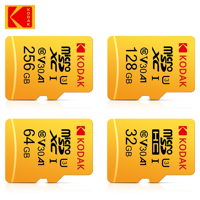 KODAK EVO Plus 256GB Memory Card 128GB U3 4K Micro SD Card 64GB 32GB SDHC Microsd UHS-I C10 TF Trans Flash Microsd with Adapter