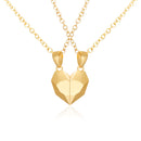 2Pcs/Lot Magnetic Couple Necklace Friendship Heart Pendant Distance Faceted Charm Necklace Women Valentine&