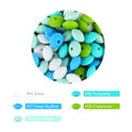 30pcs Silicone Lentil Beads BPA Free Food Grade Rodent DIY Charms Newborn Nursing Accessory Teething Necklace 12mm Abacus Bead