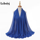 Muslim 2021 New Chiffon Hijab Scarf Women Solid Color Soft Long Shawls and Wraps Islamic Head Scarves Fashion turbante mujer