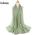 Muslim 2021 New Chiffon Hijab Scarf Women Solid Color Soft Long Shawls and Wraps Islamic Head Scarves Fashion turbante mujer