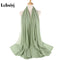 Muslim 2021 New Chiffon Hijab Scarf Women Solid Color Soft Long Shawls and Wraps Islamic Head Scarves Fashion turbante mujer