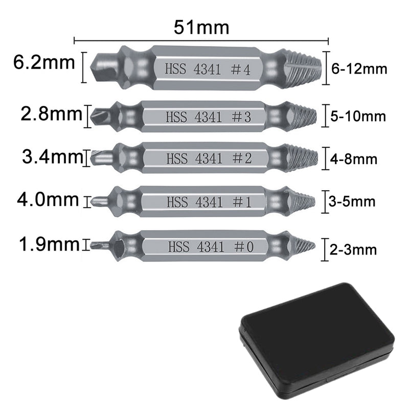 4/5/6 PCS Damaged Screw Extractor Drill Bit Set Stripped Easily Take Out Broken Screw Bolt Remover Extractor Demolition Tools