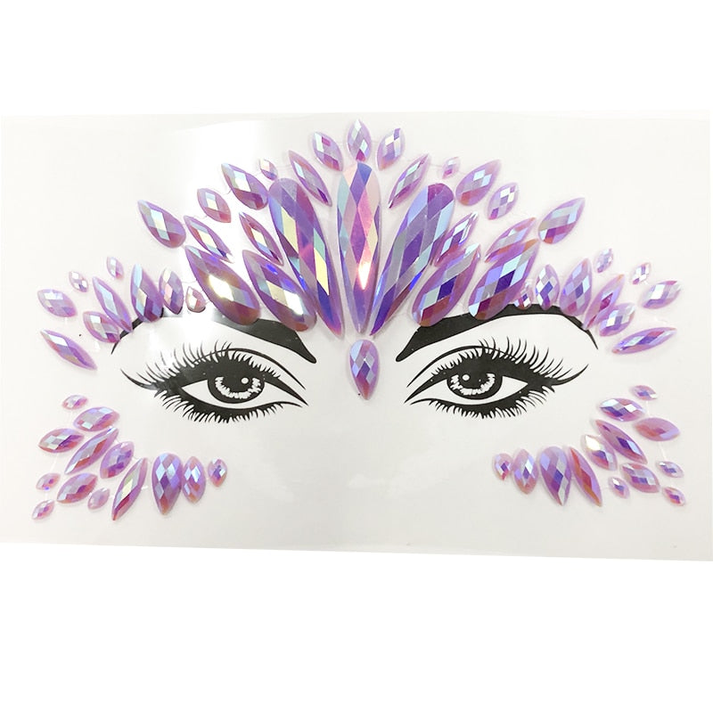 3D Sexy  face tattoo stickers Temporary tattoos  glitter fake tattoo  rhinestones for woman  Party face Jewels tatoo