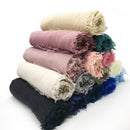 Pleated Plain Hijab Scarf Muslim Women Cotton Crinkle Headband Veil Scarves 2021 Fashion Islamic Headscarf Head Wraps Turban