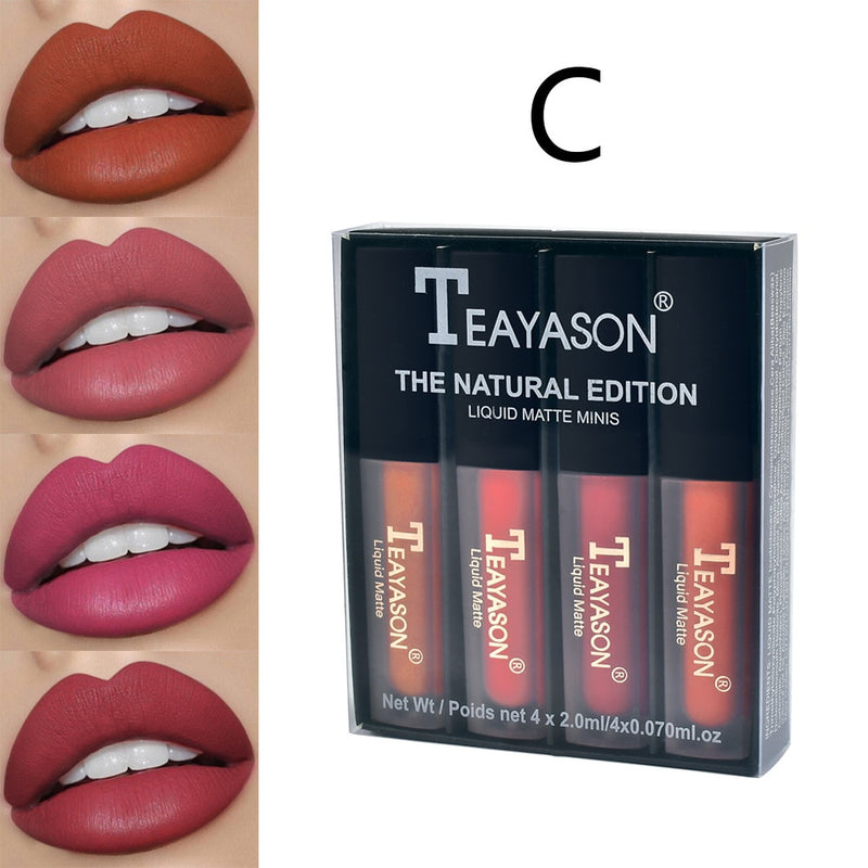 4/6PCS Women Fashion Pumpkin Color Matte Velvet Lipstick Set Moisturizer Sexy Lip Stick Makeup Beauty Cosmetic