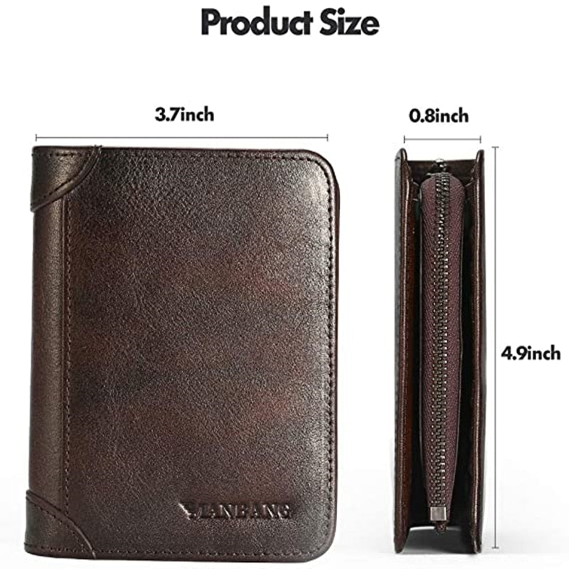 ManBang HOT Genuine Leather Men Wallet Small Mini Card Holder Male Wallet Pocket Retro purse wallet for men High Quality