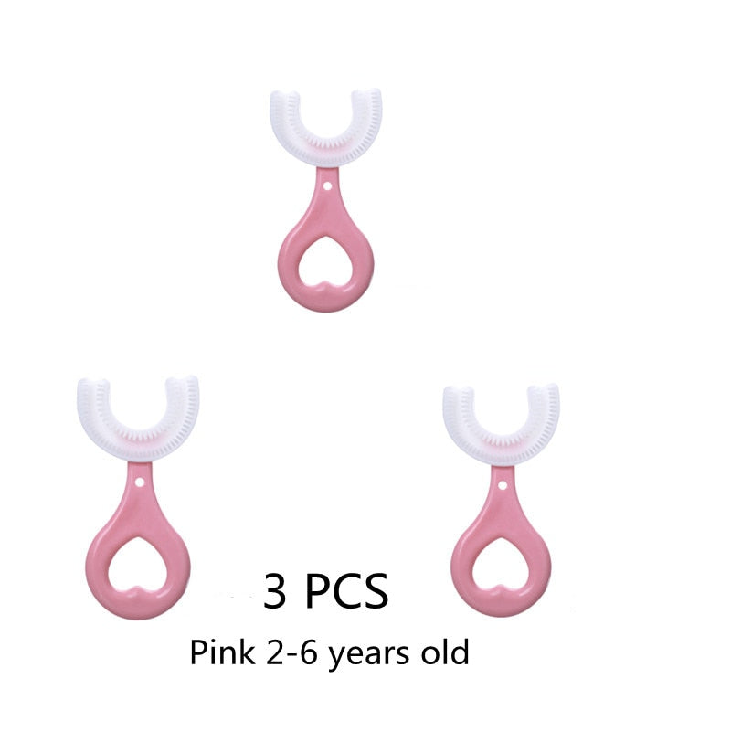 Baby Toothbrush Children 360 Degree U-shaped Child Toothbrush Teethers Baby Brush Silicone Kids Teeth Oral Care Cleaning