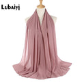 Muslim 2021 New Chiffon Hijab Scarf Women Solid Color Soft Long Shawls and Wraps Islamic Head Scarves Fashion turbante mujer