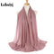 Muslim 2021 New Chiffon Hijab Scarf Women Solid Color Soft Long Shawls and Wraps Islamic Head Scarves Fashion turbante mujer