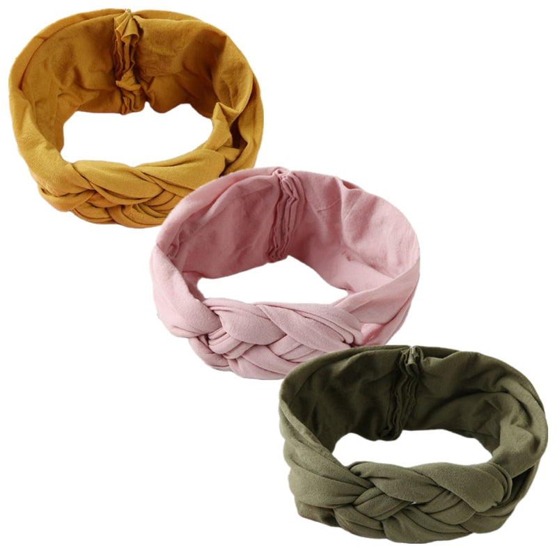 3pcs/lot Cable Knit Baby Girl Headband Bandeau Bebe Nylon Headbands for Newborn Girls Elastic Hair Band Baby Hair Accessories
