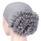 JTVOVO 2022 New Pure Color Milk Silk Pan Flower Hat Muslim Stretch Toe Cap Dubai Arab Women&
