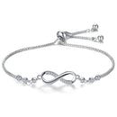 SIPENGJEL Fashion Stainless Steel Endless Love Infinity Chain Bracelets On Hand Adjustable Bracelets For Woman Party Jewelry