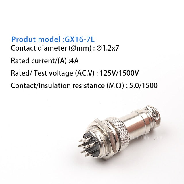 1 Set GX16 Nut TYPE Male &amp; Female Electrical Connector 2/3/4/5/6/7/8/9/10 Pin Circular Aviation Socket Plug Wire Panel Connector