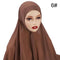 Muslim Chiffon Scarf For Women Fashion Veil Instant Hijab Wrap Headscarf Islam Solid Color Cap Musulman Wrap Scarves 25 Colors
