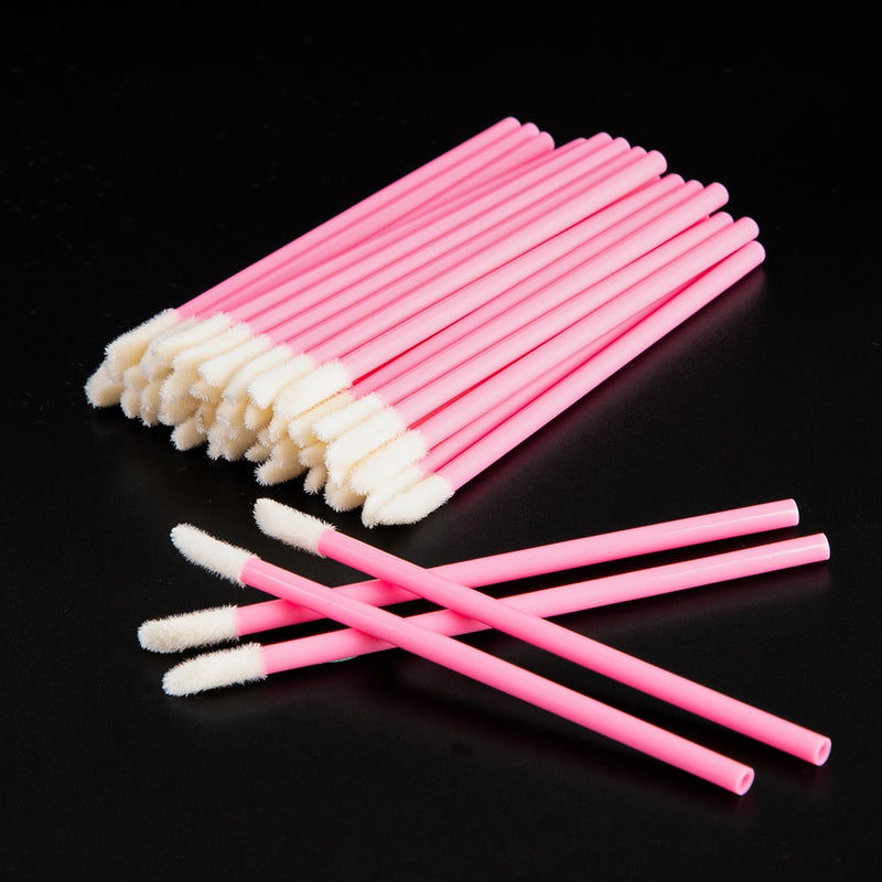 50Pcs Disposable Lip Brush Eyelash Brushes Crystal Lashes Micro Brushes Eyelash Extension Applicator Cleaner Beauty Makeup Tools