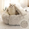 Winter Long Plush Pet Cat Bed Round Cat Cushion Cat House 2 In 1 Warm Cat Basket Cat Sleep Bag Cat Nest Kennel For Small Dog Cat