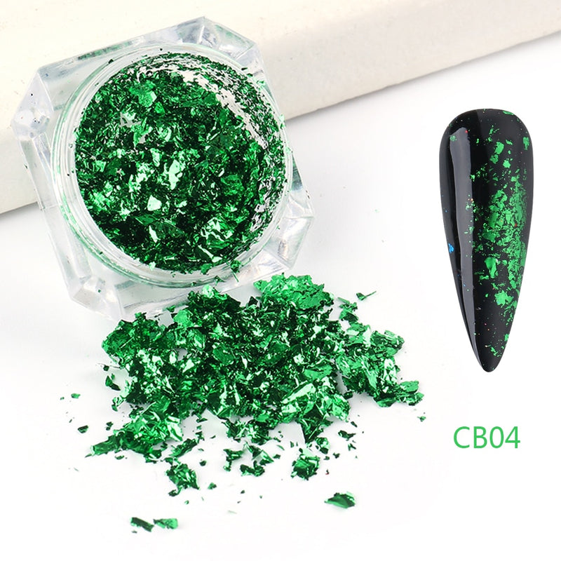 Crystal Fire Opal Flakes Nail Sequins Purple Holographic Glitter DIY Chrome Powder for Spring Nails Manicure Paillettes GL1857