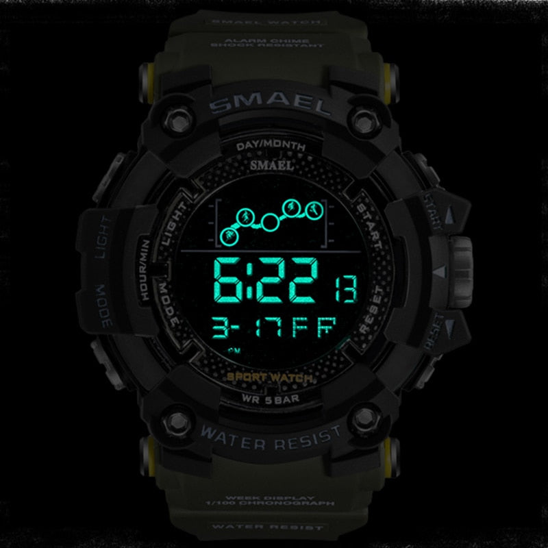 Mens Watch Military Water resistant SMAEL Sport watch Army led Digital wrist Stopwatches for male 1802 relogio masculino Watches