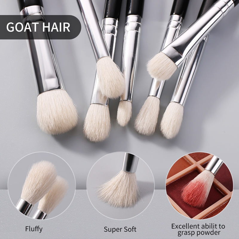 BEILI Black 10-19Pcs Makeup Brushes Natural Hair Eyeshadow Blending Eyeliner Makeup Brush Set Shader Eyebrow brochas maquillaje