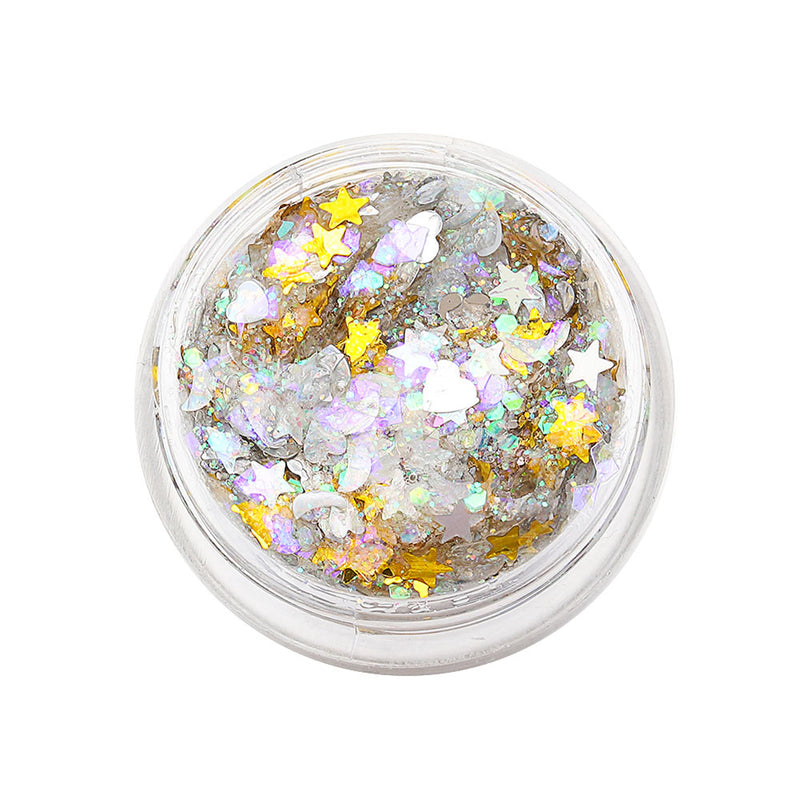 1Pcs Glitter Glam Eye Sparkly Glitter Hair Shimmer Gel Flash Heart Loose Sequins Glitter Eyeshadow Party Face Body Decoration