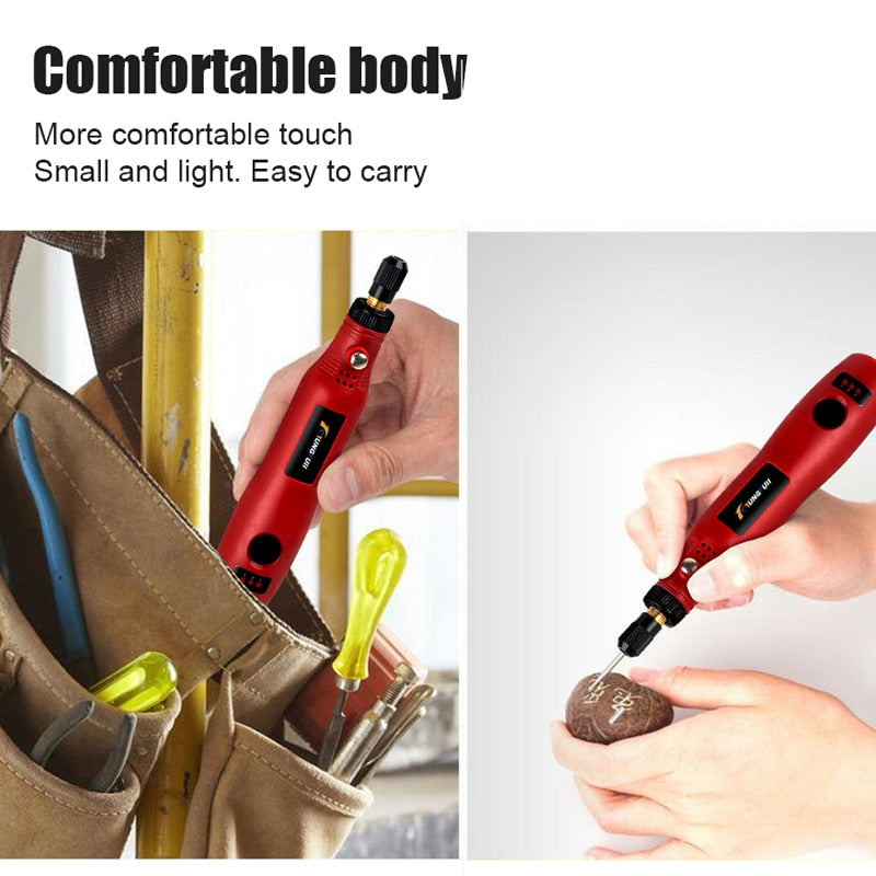 USB Cordless Drill Mini Wireless Engraving Polishing Pen Electric Drill For Jewelry Metal Dremel Tools Dust Drilling Carving