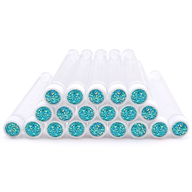 20pc Reusable Eyebrow Brush Tube Leopard Serpentine Diamond Flask Mascara Wand Dust-proof Eyelash Extension Supplies Makeup Tool