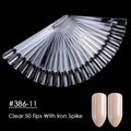 Clear Nature Black False Tips For Nail Art Display Oval Fan Style Nail Swatch Polish Stand Tips Practice Manicure Tools BEA23-2
