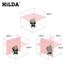 HILDA Laser Level 12 Lines 3D Level Self-Leveling 360 Horizontal And Vertical Cross Super Powerful Green Laser Level