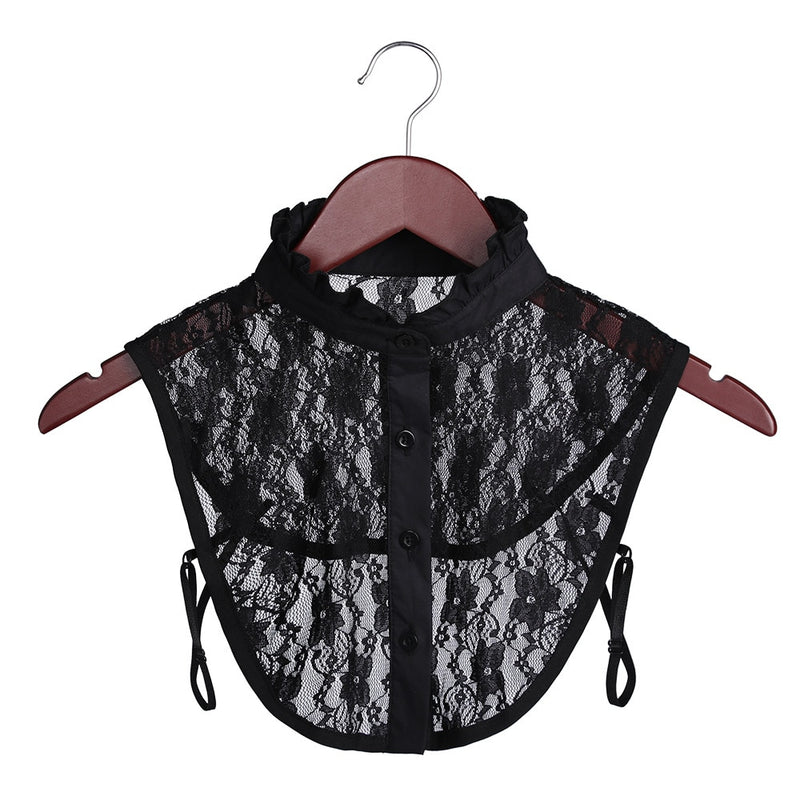 Fashion White Black Lace Fake Collar Blouse Vintage Detachable Shirt False Collar Lapel Blouse Top Women Clothes Accessories