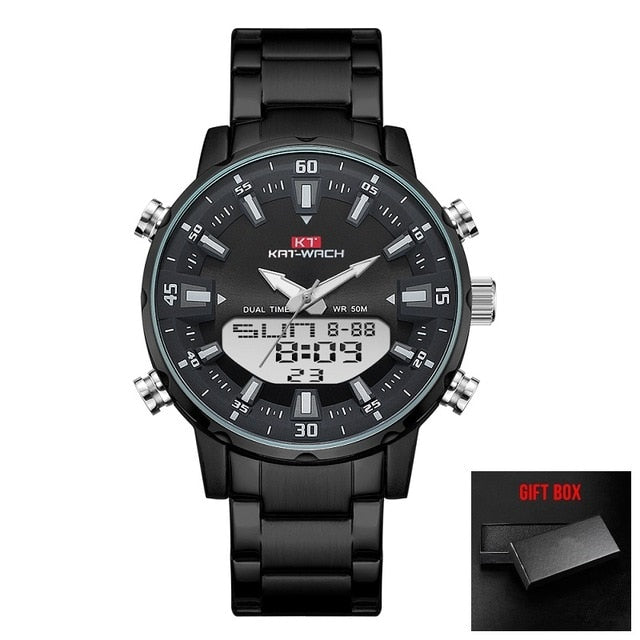 KAT-WACH Watch Male 2022 Sports Digital Watches Men Waterproof Steel Military Quartz Watch For Men Wristwatch Relogio Masculino