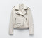 Spring and Autumn 2022 belt detachable epaulet motorcycle jacket leather jacket