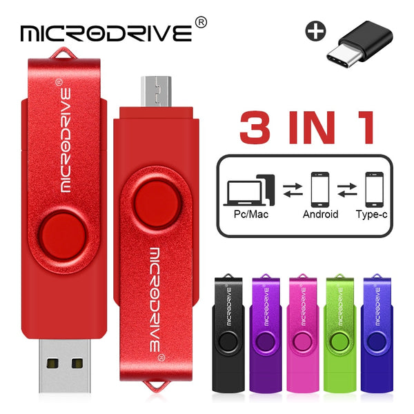 High Speed USB Flash Drive OTG Pen Drive 128gb 64gb Usb Stick 32gb type-c Pendrive Flash Disk for Android SmartPhone/PC