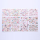12 Designs Nail Stickers Set Mixed Floral Geometric Nail Art Water Transfer Decals Sliders Flower Leaves Manicures Decoration