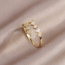 Korea New  Fashion Jewelry Exquisite 14K Real Gold Plated AAA Zircon Ring Elegant Women&