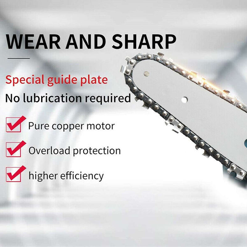 4 Inch 88VF 1080W Mini Electric Saw Chain Saw With 1/2 Battery Rechargeable One-handed Woodworking Pruning Garden Tool EU Plug