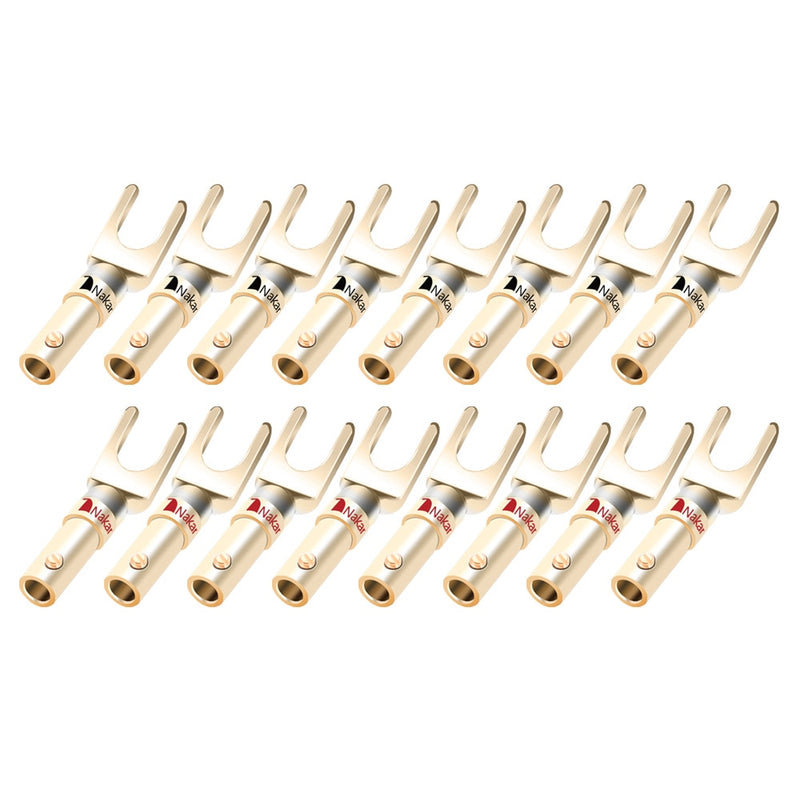 20pcs/10pairs Nakamichi BANANA PLUGS 24K Gold-plated 4MM Banana Connector with Screw Lock For Audio Jack Speaker Plugs Black&amp;Red