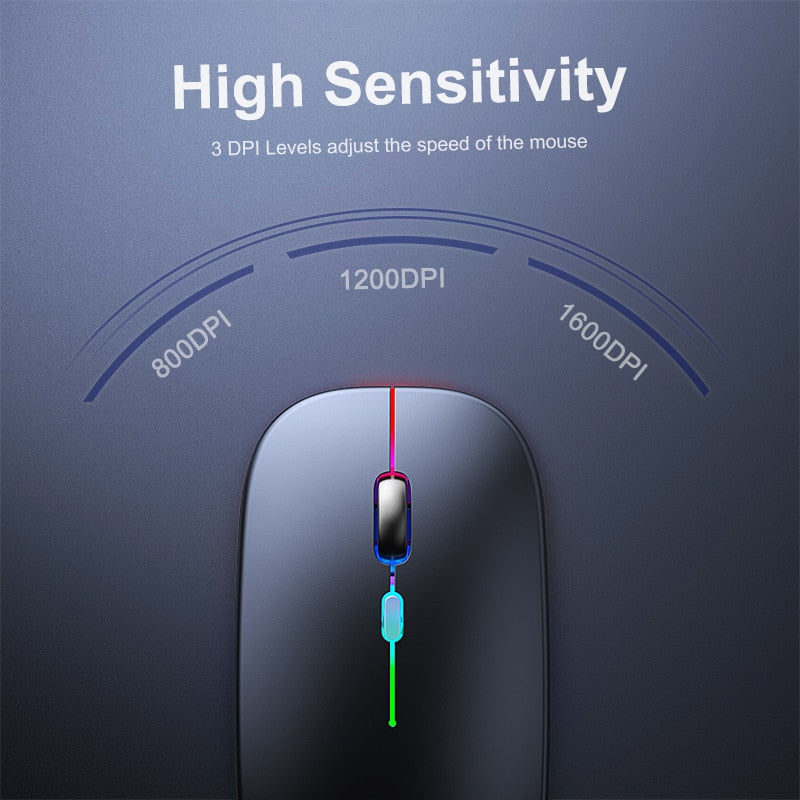 Rechargeable Wireless Mouse Computer Bluetooth Mouse Ergonomic Usb Mouse Silent Mause With Backlight RGB Mice For Laptop PC ipad