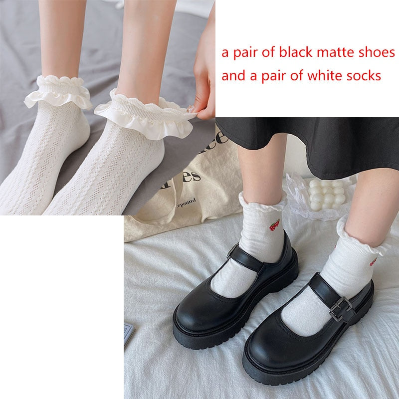 Mary Jane Shoes lolita shoes mary janes platform shoes white Women&
