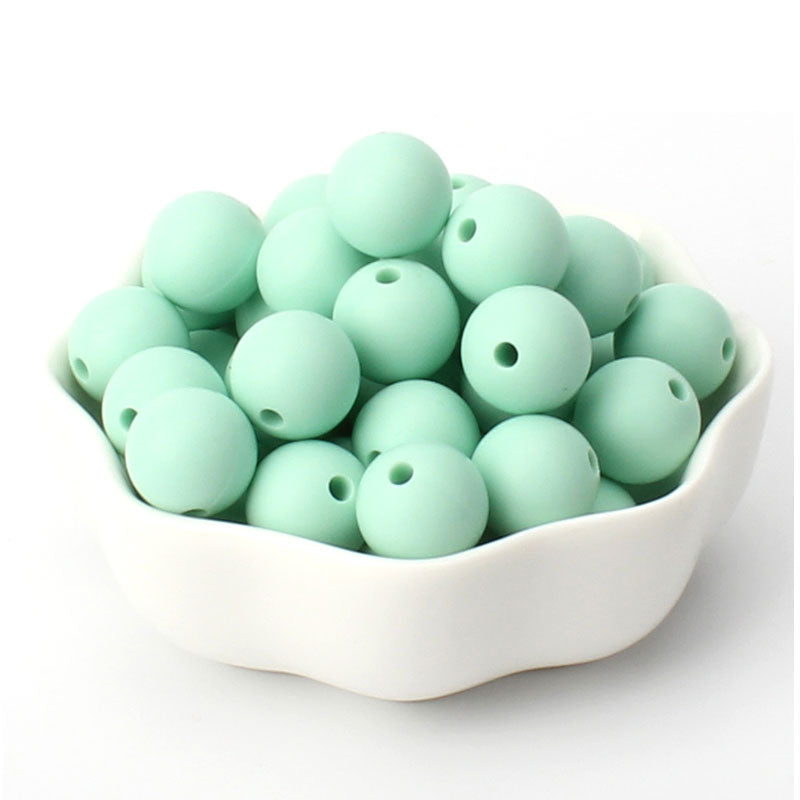 12mm 20pcs Silicone Baby Beads Round Teether Teething Beads DIY Pacifier Chain Necklace Pendant Toys BPA Free Baby Accessories