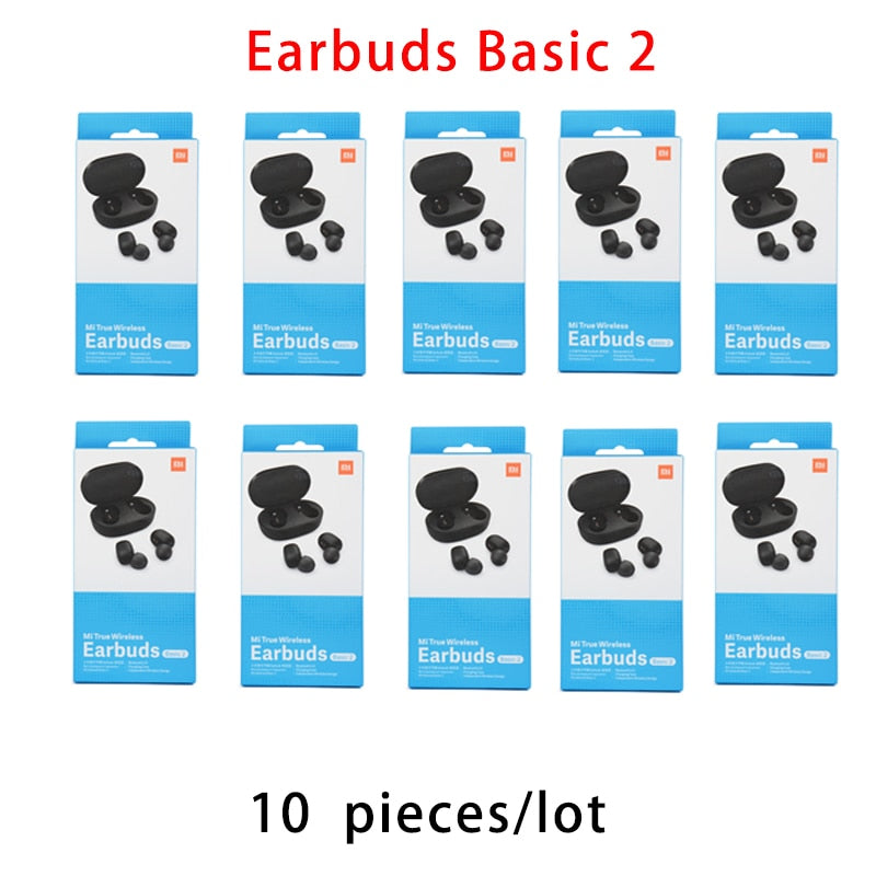 Wholesale3/6/10pcs Xiaomi Redmi Airdots 2 Bluetooth 5.0tws Waterproof Headphones Fone Xiaomi  Earbuds Basic 2  In-Ear Headphones